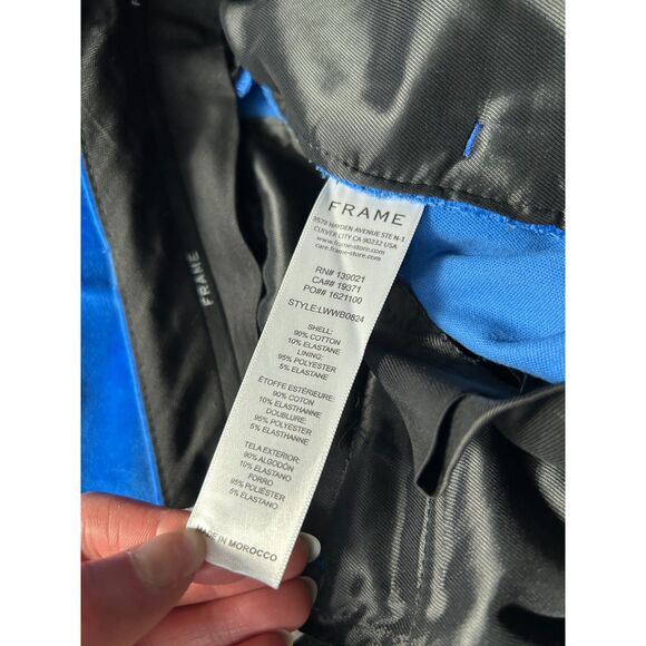 Frame Le Crop Mini Boot Velvet Trousers Size 00 - Picture 8 of 9